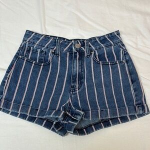 Pacsun Striped Denim Mom Shorts